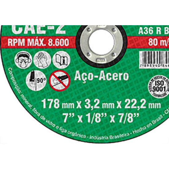 Disco Corte Itambe Ferro 10X 5/8 Cae-2T Disco Corte Itambe Ferro 10X 5/8 Cae-2T