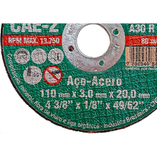 Disco Corte Itambe Ferro 4.3/8X20 2T - Kit C/10 Unidades
