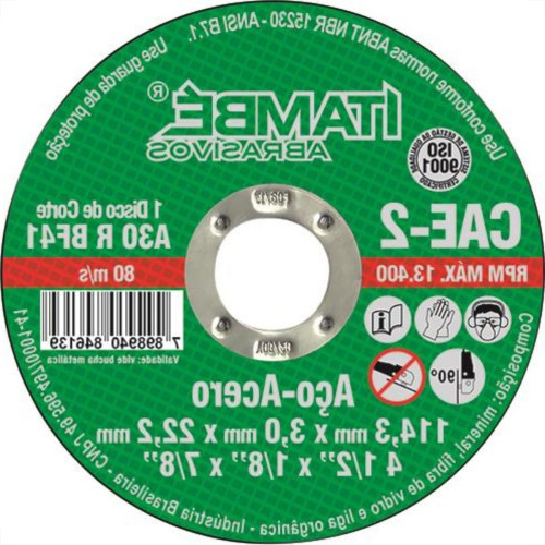 Disco Corte Itambe Ferro 4.1/2X7/8 2T - Kit C/10 Unidades Disco Corte Itambe Ferro 4.1/2X7/8 2T - Kit C/10 Unidades