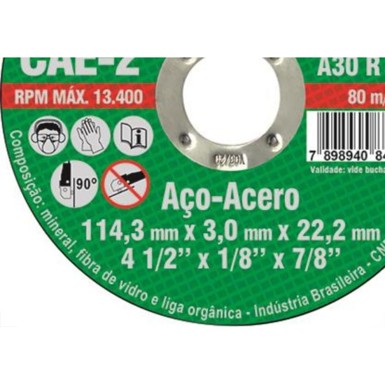 Disco Corte Itambe Ferro 4.1/2X7/8 2T - Kit C/10 Unidades Disco Corte Itambe Ferro 4.1/2X7/8 2T - Kit C/10 Unidades