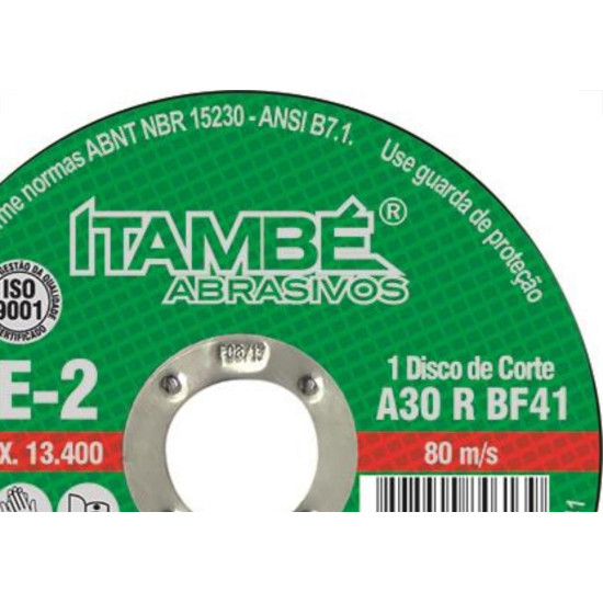 Disco Corte Itambe Ferro 4.1/2X7/8 2T - Kit C/10 Unidades Disco Corte Itambe Ferro 4.1/2X7/8 2T - Kit C/10 Unidades