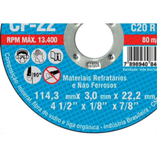 Disco Corte Itambe Refr 4.1/2X7/8 Cf22 Disco Corte Itambe Refr 4.1/2X7/8 Cf22