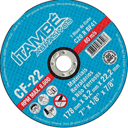Disco Corte Itambe Refr 2T 7X7/8 Cf22 Disco Corte Itambe Refr 2T 7X7/8 Cf22