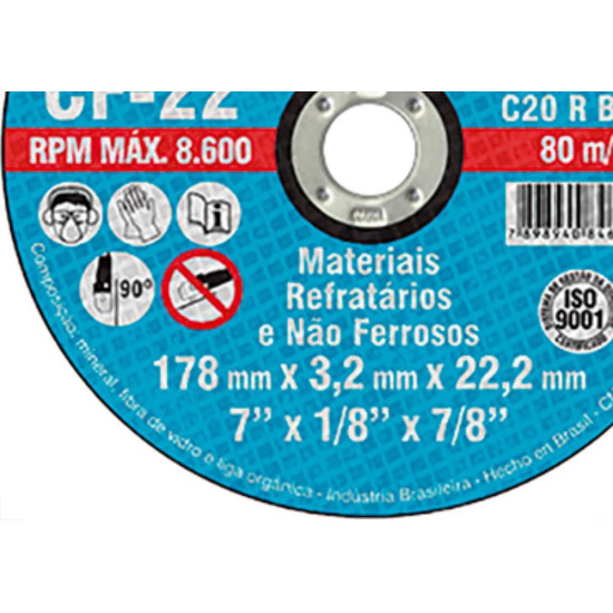 Disco Corte Itambe Refr 2T 7X7/8 Cf22 Disco Corte Itambe Refr 2T 7X7/8 Cf22