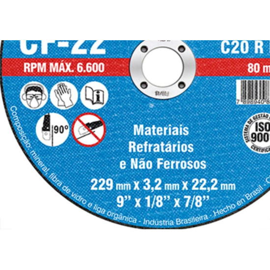 Disco Corte Itambe Refr 2T 9X7/8 Cf22 Disco Corte Itambe Refr 2T 9X7/8 Cf22
