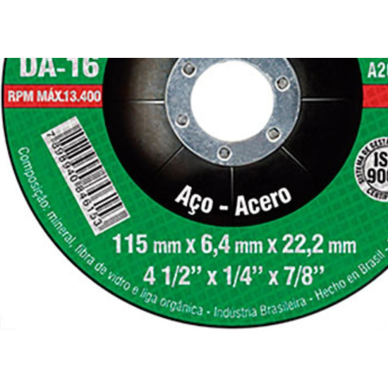 Disco Desbaste Itambe 4.1/2X7/8 Da-16 Disco Desbaste Itambe 4.1/2X7/8 Da-16