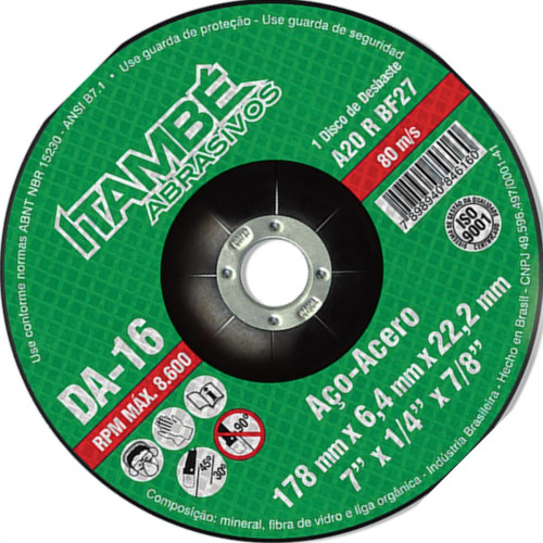 Disco Desbaste Itambe 7 X 7/8Da-16 Disco Desbaste Itambe 7 X 7/8Da-16