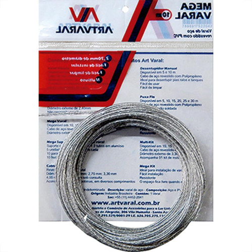 Varal De Aco Mega 10Mt 2,7Mm Varal De Aco Mega 10Mt 2,7Mm
