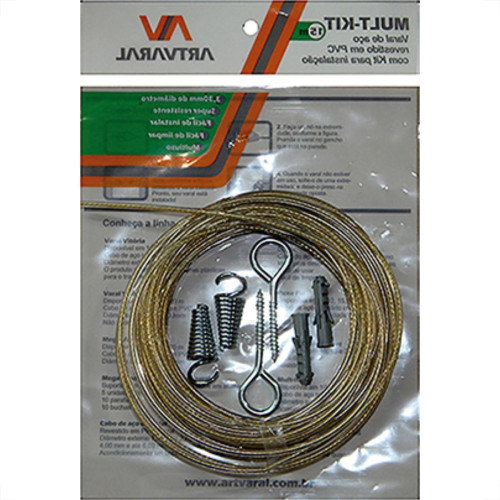 Varal De Aco Multi 15Mt 3,30Mm C/Kit Varal De Aco Multi 15Mt 3,30Mm C/Kit