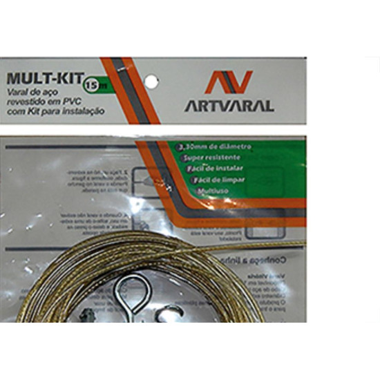 Varal De Aco Multi 15Mt 3,30Mm C/Kit Varal De Aco Multi 15Mt 3,30Mm C/Kit