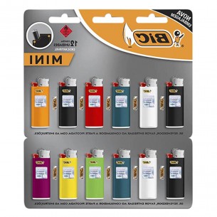 Isqueiro Gas Desc.Mini Bic - Kit C/12 Unidades