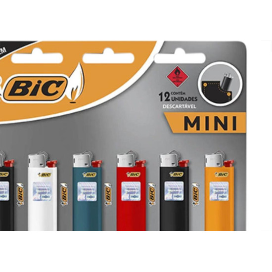 Isqueiro Gas Desc.Mini Bic - Kit C/12 Unidades Isqueiro Gas Desc.Mini Bic - Kit C/12 Unidades