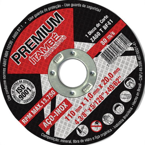 Disco Sped/Inox Premium Itambe 4.3/8X20 - Kit C/25 Unidades Disco Sped/Inox Premium Itambe 4.3/8X20 - Kit C/25 Unidades