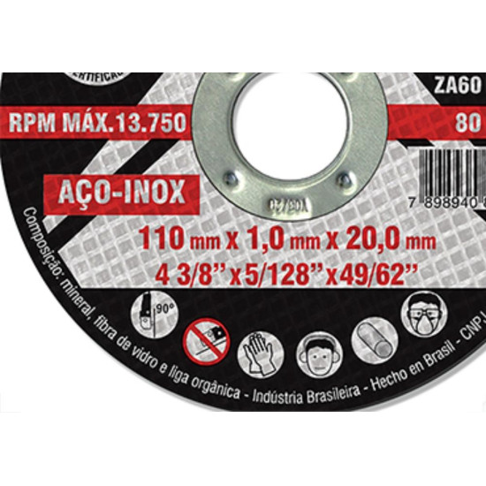 Disco Sped/Inox Premium Itambe 4.3/8X20 - Kit C/25 Unidades Disco Sped/Inox Premium Itambe 4.3/8X20 - Kit C/25 Unidades