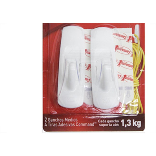 Gancho Adesivo 3M 1,3Kg Md Cartela C/2 Gancho Adesivo 3M 1,3Kg Md Cartela C/2