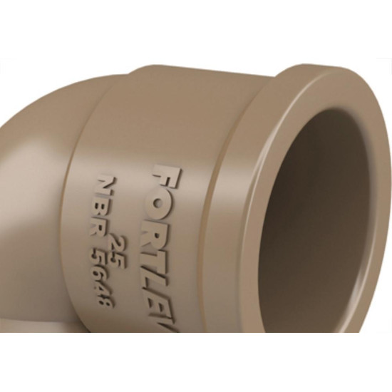Cotovelo Fortlev PVC Liso Liso E 1.1/2X90 Marrom - Kit C/20 Unidades