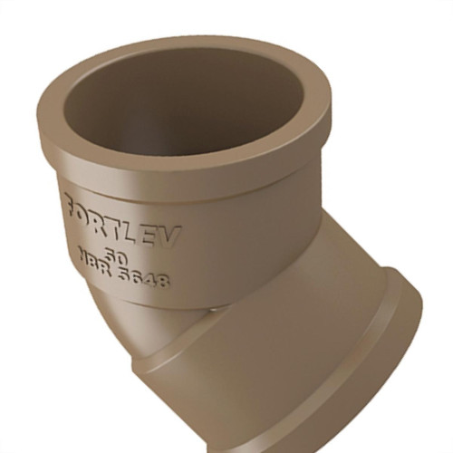 Cotovelo Fortlev PVC Liso Liso 3/4X45 Marrom - Kit C/40 Unidades