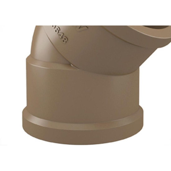 Cotovelo Fortlev PVC Liso Liso I 1X45 Marrom - Kit C/10 Unidades