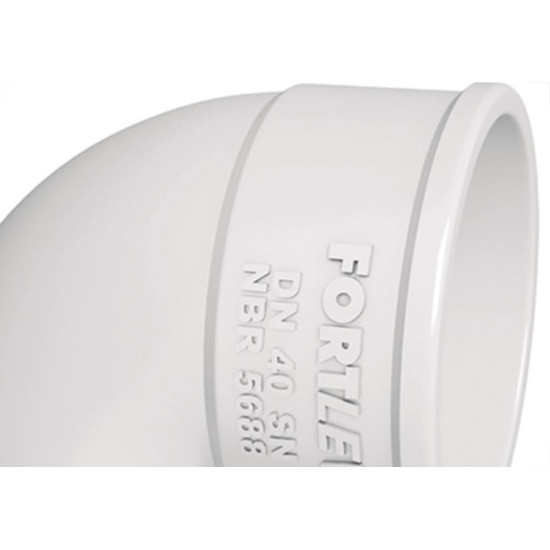 Cotovelo Esgoto Fortlev 40 X 90 Branco - Kit C/25 Unidades