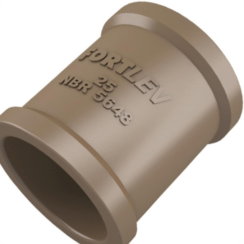 Luva PVC Liso Liso Marrom 1/2 Fortlev - Kit C/50 Unidades Luva PVC Liso Liso Marrom 1/2 Fortlev - Kit C/50 Unidades