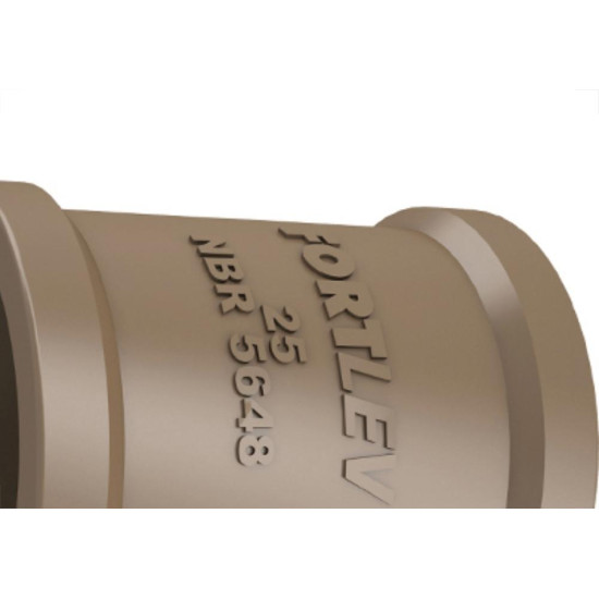 Luva PVC Liso Liso Marrom 3/4 Fortlev - Kit C/50 Unidades Luva PVC Liso Liso Marrom 3/4 Fortlev - Kit C/50 Unidades