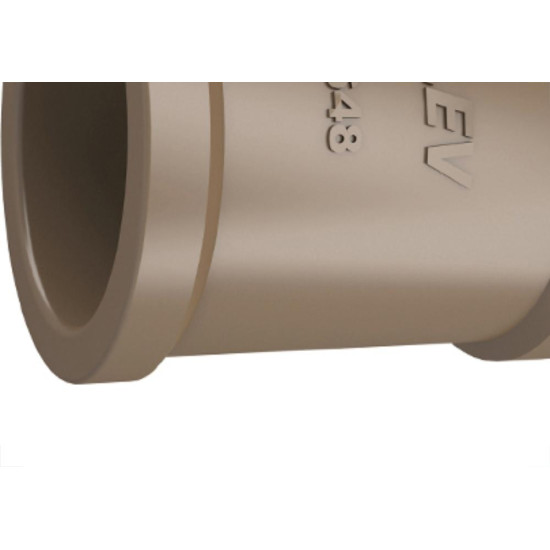 Luva PVC Liso Liso Marrom E 1.1/2 Fortlev - Kit C/10 Unidades Luva PVC Liso Liso Marrom E 1.1/2 Fortlev - Kit C/10 Unidades