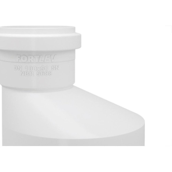 Reducao Esgoto Fortlev 100 X 50 Branco - Kit C/10 Unidades
