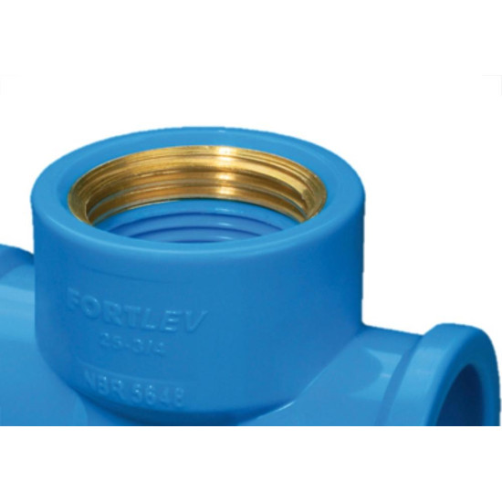 Tee Azul Fortlev 3/4 X 1/2 - Kit C/15 Unidades Tee Azul Fortlev 3/4 X 1/2 - Kit C/15 Unidades