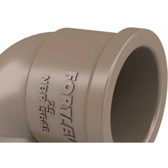 Cotovelo Fortlev PVC Liso Liso D 1.1/4 X 90 Marrom - Kit C/10 Unidades