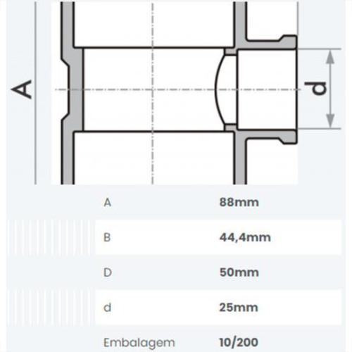 Tee Fortlev Lll I 1.1/2 X 3/4 Marrom - Kit C/10 Unidades Tee Fortlev Lll I 1.1/2 X 3/4 Marrom - Kit C/10 Unidades