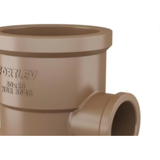 Tee Fortlev Lll I 1.1/2 X 3/4 Marrom - Kit C/10 Unidades Tee Fortlev Lll I 1.1/2 X 3/4 Marrom - Kit C/10 Unidades