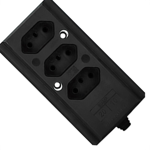 Tomada Barra Intern.B Tripla 2P+T20A Preto Tomada Barra Intern.B Tripla 2P+T20A Preto