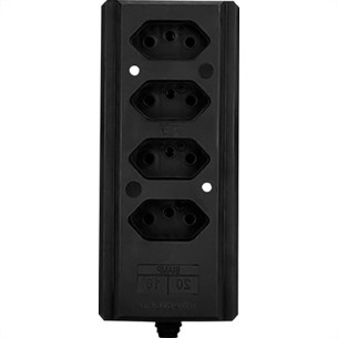 Tomada Barra Intern.Quadrupla 2Polos+T 20A Preto