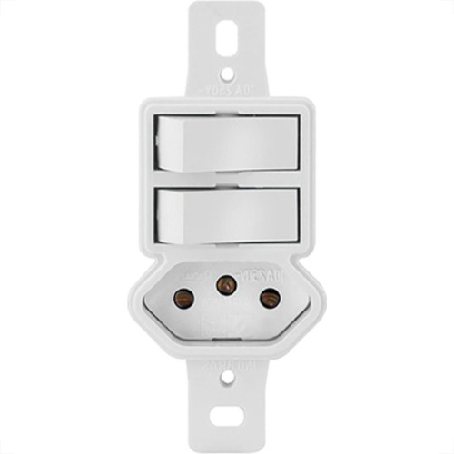 Kit C/3 - Conjunto Radial Pollar 1901130 2Pp 1Tomada 10A S/P Kit C/3 - Conjunto Radial Pollar 1901130 2Pp 1Tomada 10A S/P