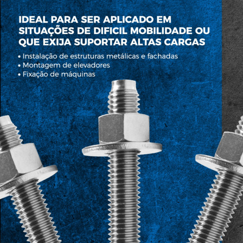 Chumbador. Fixador Aco Ancora Pba 1/2 X 5.1/2 - Kit C/25 Unidades