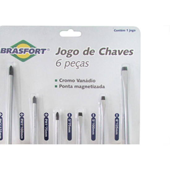 Jogo Chave Fenda_Phil Brasfort Crv 6P 7029 Jogo Chave Fenda_Phil Brasfort Crv 6P 7029
