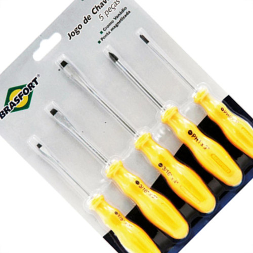 Jogo Chave Fenda_Phil Brasfort Crv 5P 8027 Jogo Chave Fenda_Phil Brasfort Crv 5P 8027