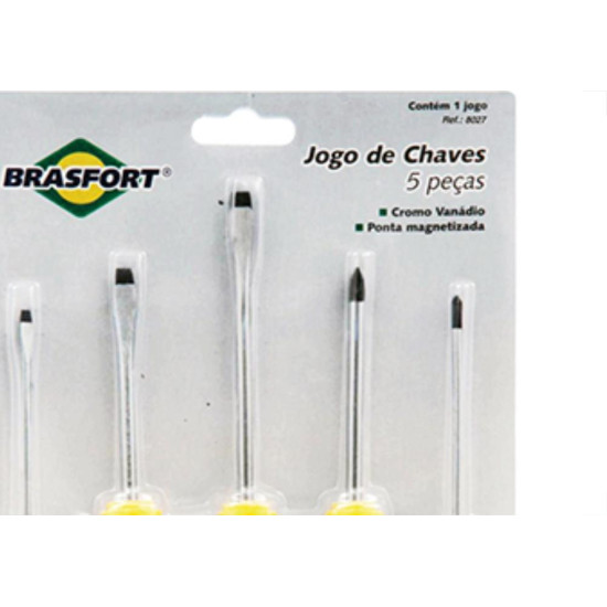 Jogo Chave Fenda_Phil Brasfort Crv 5P 8027 Jogo Chave Fenda_Phil Brasfort Crv 5P 8027