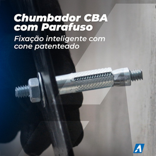 Chumbador. Fixador Aco Ancora Cba 5/16X 2.1/4 C/Parafuso - Kit C/25 Unidades