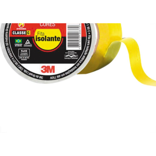 Fita Isolante 3M Imperial 10Mx18 Amarela - Kit C/10 Unidades