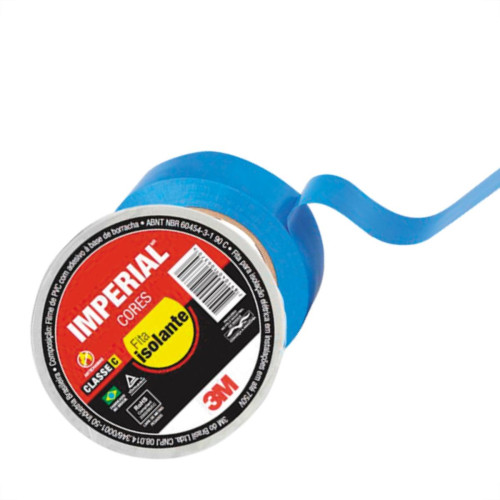 Fita Isolante 3M Imperial 10M X 18 Azul - Kit C/10 Unidades