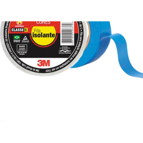 Fita Isolante 3M Imperial 10M X 18 Azul - Kit C/10 Unidades