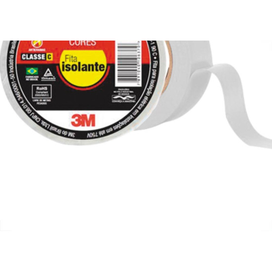 Fita Isolante 3M Imperial 10Mx18 Branca - Kit C/10 Unidades
