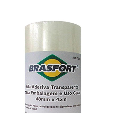 Fita Embal Brasfort 48X 45 Transp - Kit C/5 Unidades