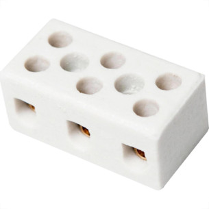 Conector Brasfort Porcelana 06Mm Trifasico 8608 - Kit C/100 Unidades