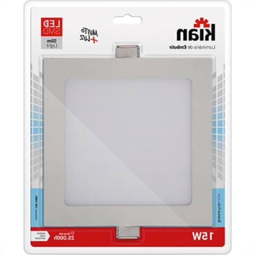 Luminaria Led Embutir Quadrada 15W 6000K 20Cm Kian Luminaria Led Embutir Quadrada 15W 6000K 20Cm Kian