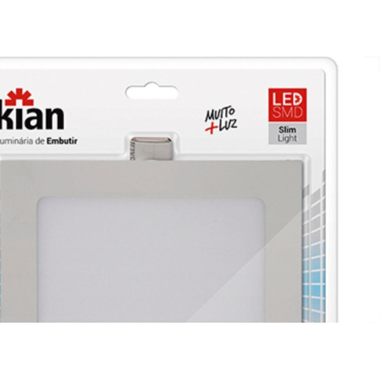 Luminaria Led Embutir Quadrada 15W 6000K 20Cm Kian Luminaria Led Embutir Quadrada 15W 6000K 20Cm Kian