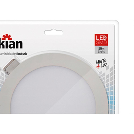 Luminaria Led Embutir Redonda 15W 6000K 20Cm Kian Luminaria Led Embutir Redonda 15W 6000K 20Cm Kian