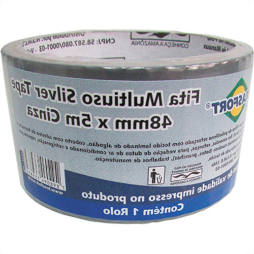 Fita Silver Tape Brasfort Cinza 48Mmx05M Fita Silver Tape Brasfort Cinza 48Mmx05M