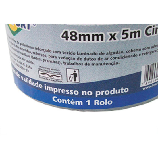 Fita Silver Tape Brasfort Cinza 48Mmx05M Fita Silver Tape Brasfort Cinza 48Mmx05M